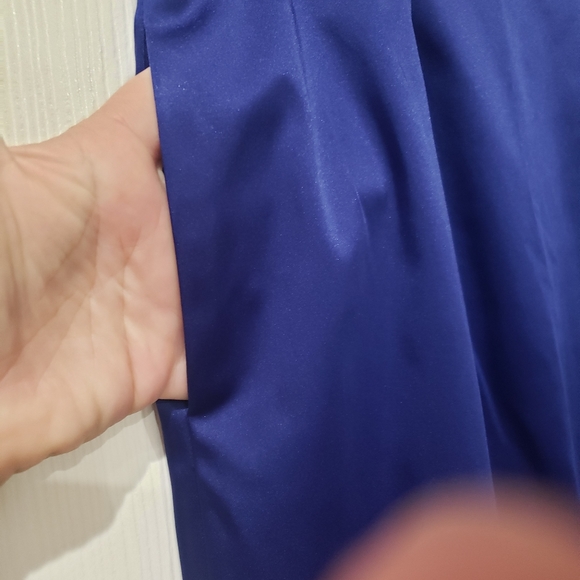 NWT Talbots 6p piercing blue satin maxi party skirt with pockets - Picture 6 of 8